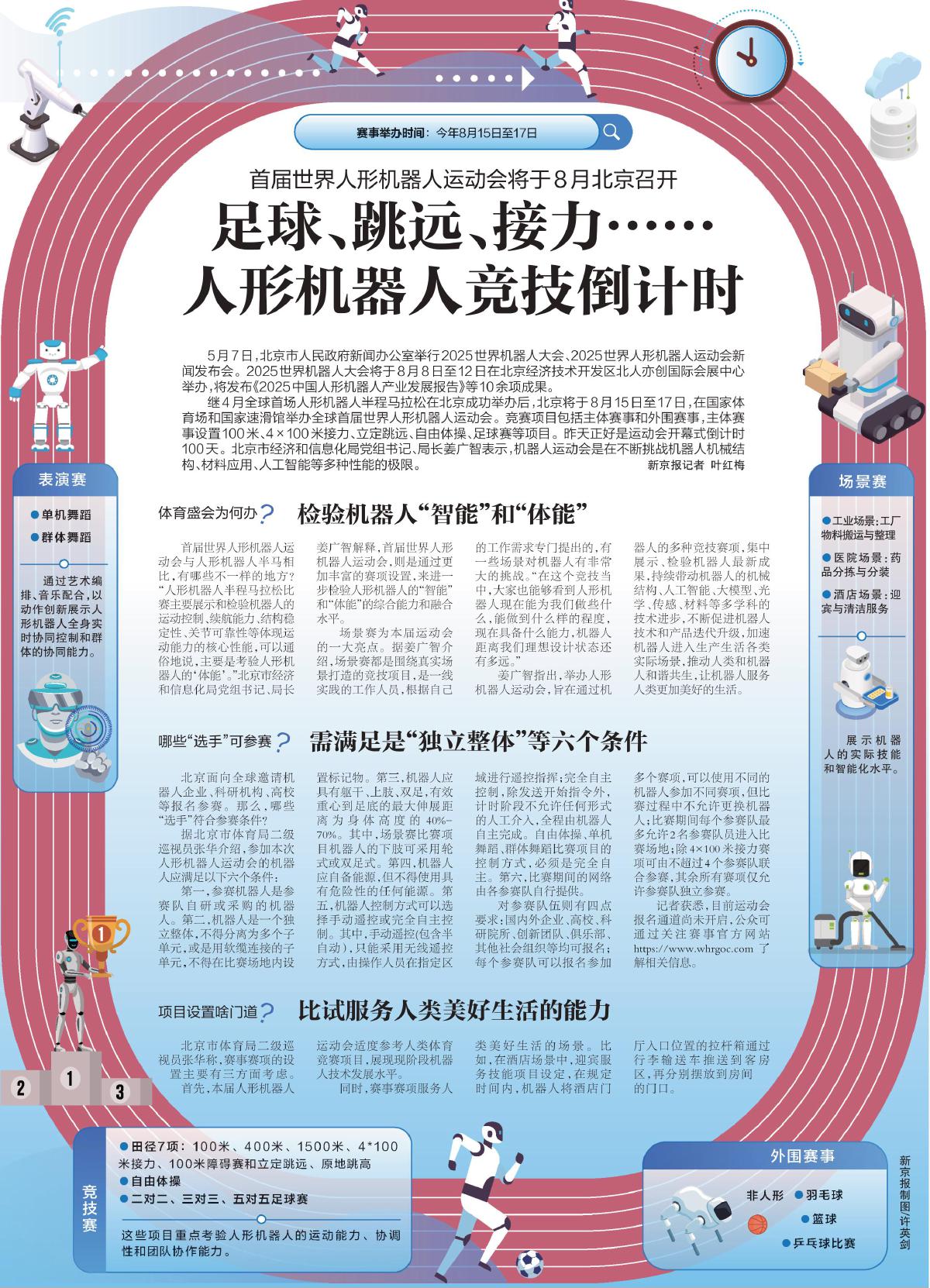 足球、跳遠、接力……人形機器人競技倒計時